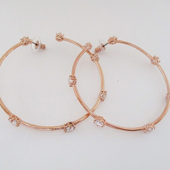 SWAROVSKI Constella Hoop Earrings  Rose-Gold Tone - Picture 5 of 7